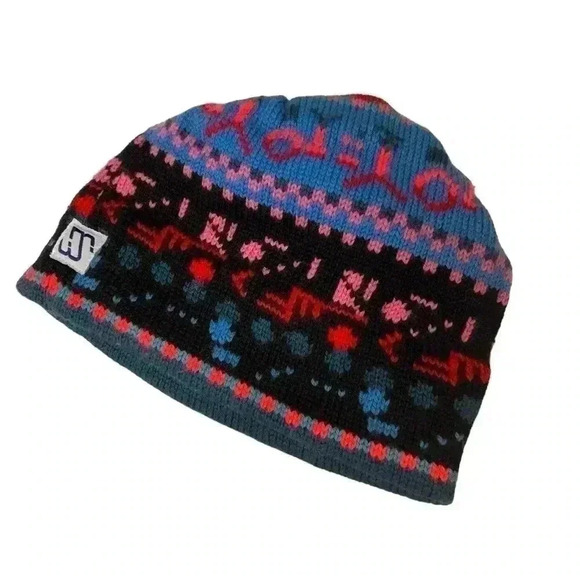 Vintage Murray Merkley 100% wool hat. colorful, whimsy, pom pom beanie. - Picture 2 of 7
